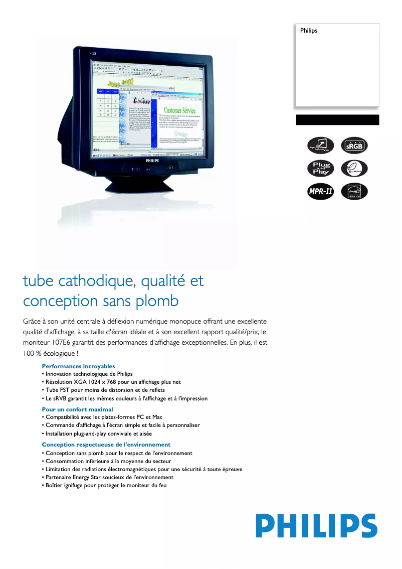 Page n°1 - Fiche technique Philips 107E66