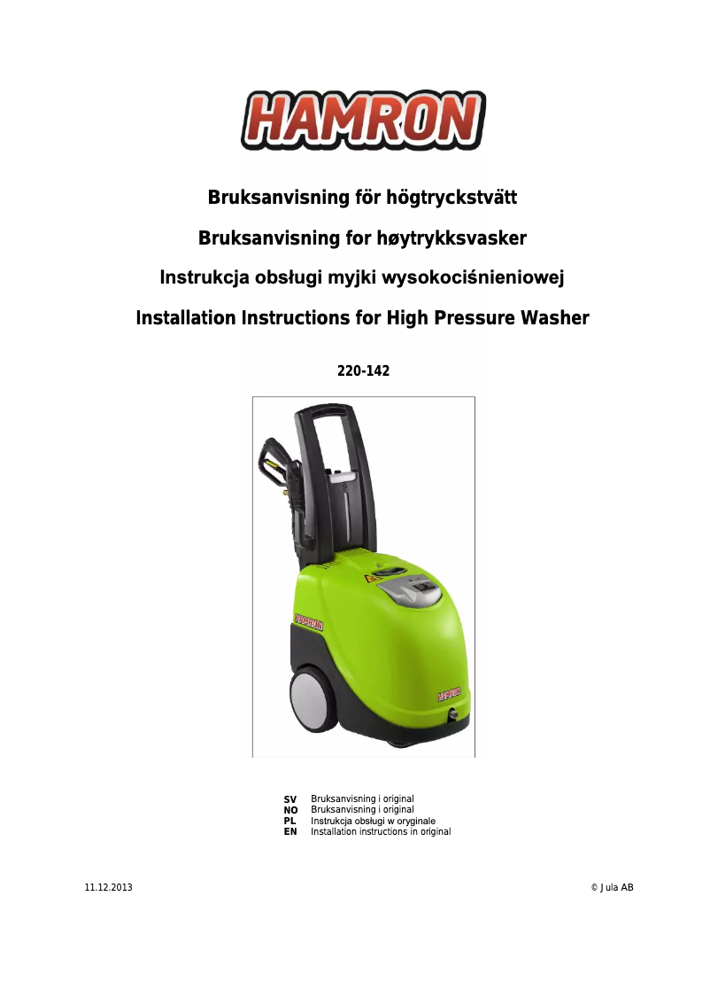 Página 1 del manual Manual de usuario Hamron 220-142