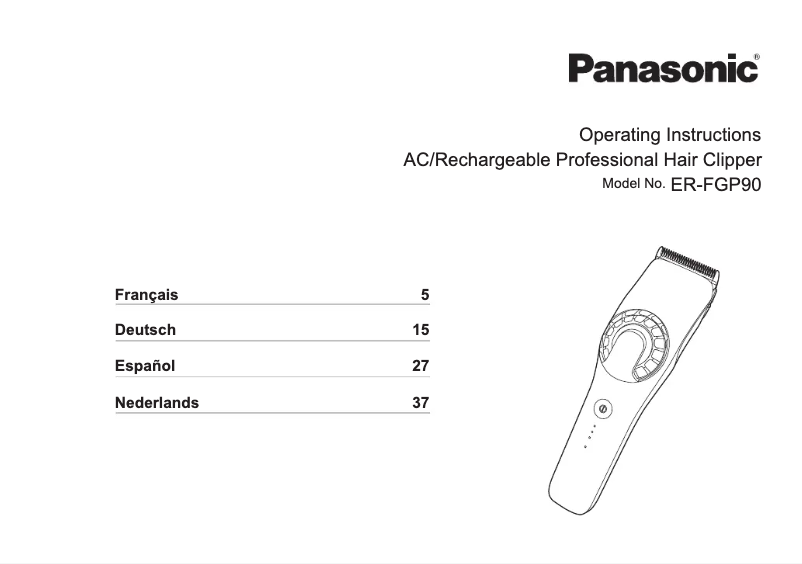 Page n°1 - Manuel utilisateur Panasonic ER-FGP90