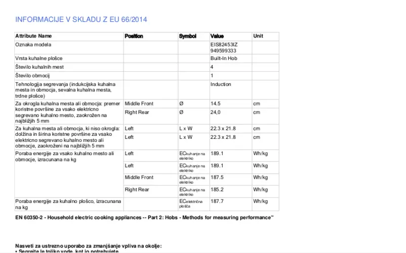 Image de la première page du manuel de l'appareil EIS82453IZ
