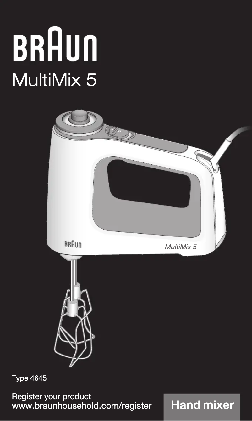 Page n°1 - Manuel utilisateur Braun MultiMix 5 HM 5000