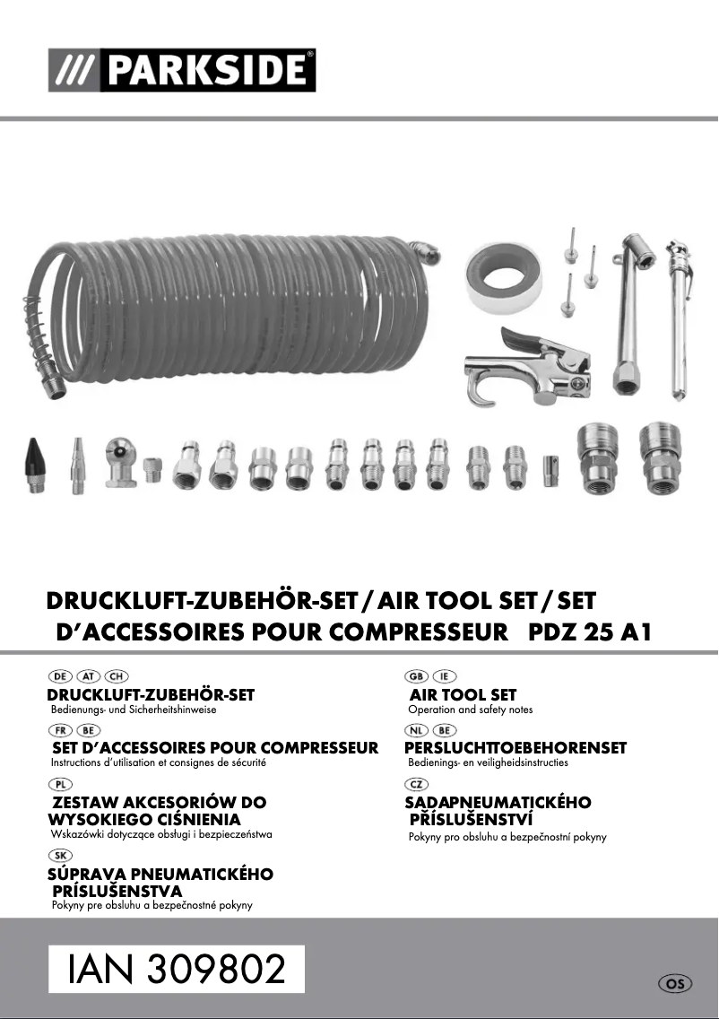 Page 1 de la notice Manuel utilisateur Parkside PDZ 25 A1