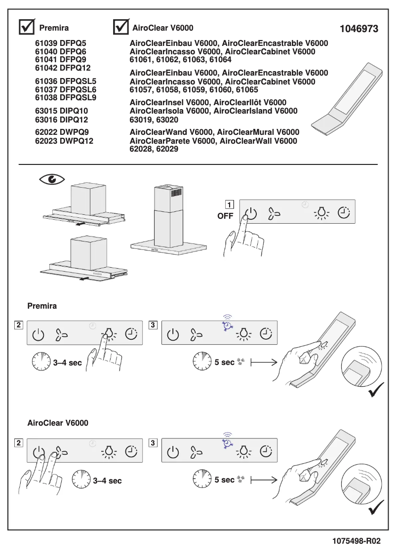 Página 1 del manual Manual de usuario V-Zug AiroClearCabinet V4000