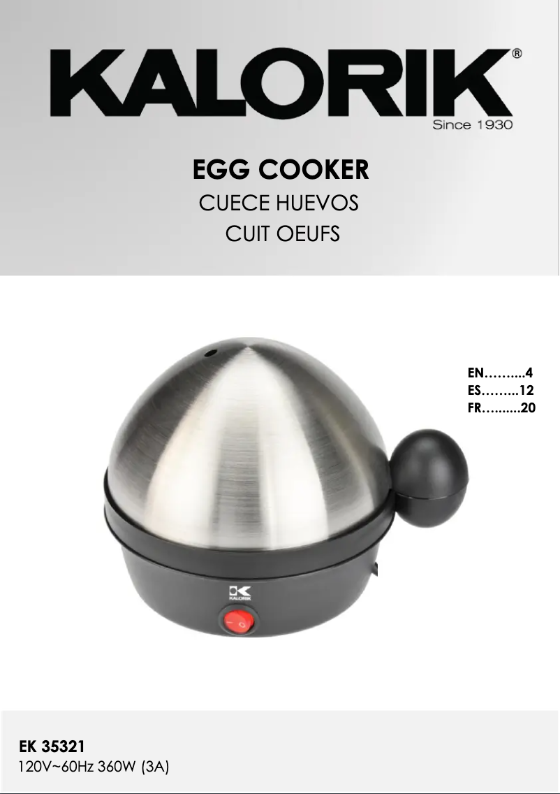 Página 1 del manual Manual de usuario Kalorik EK 35321