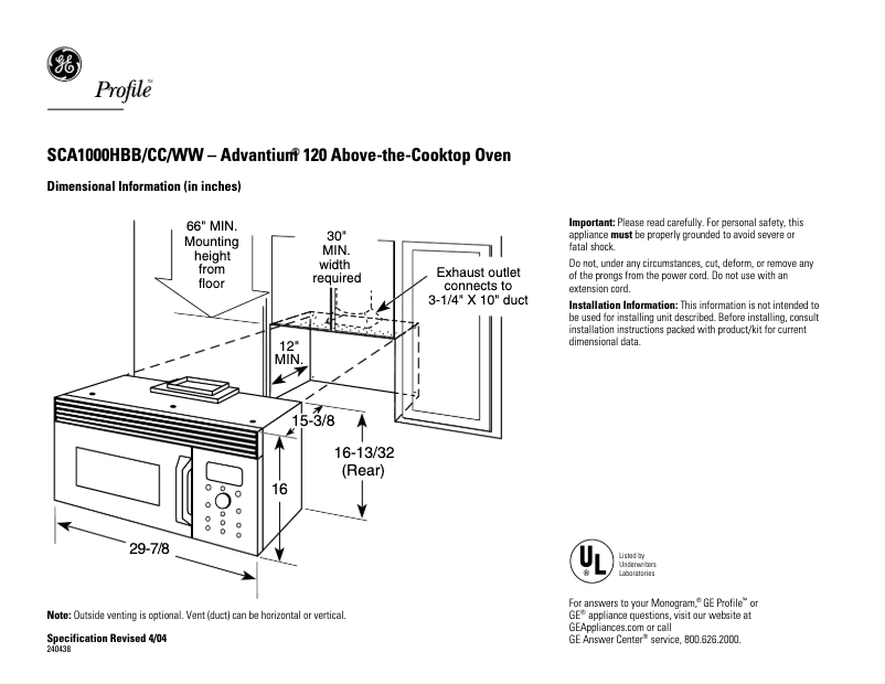 Image de la première page du manuel de l'appareil SCA1000HCC