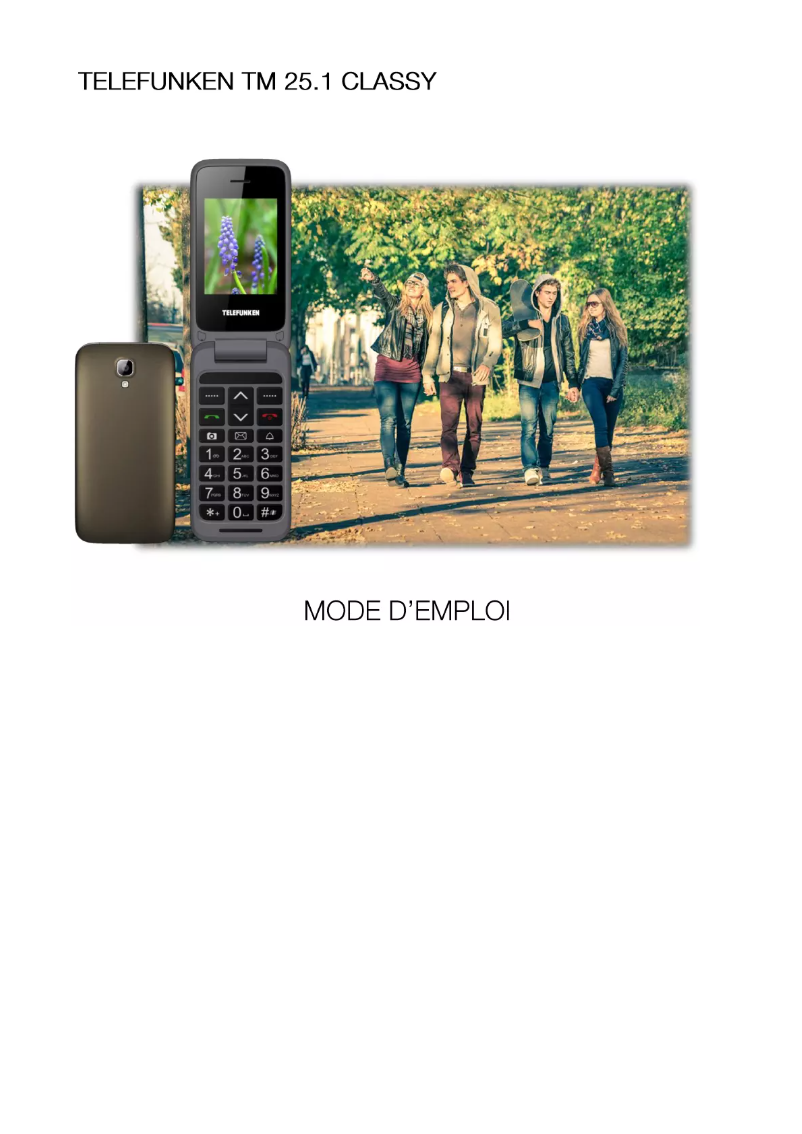 Page n°1 - Manuel utilisateur Telefunken Classy TM 25.1
