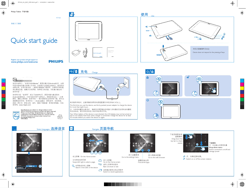 Página 1 del manual Guía de inicio rápido Philips PI7100S2