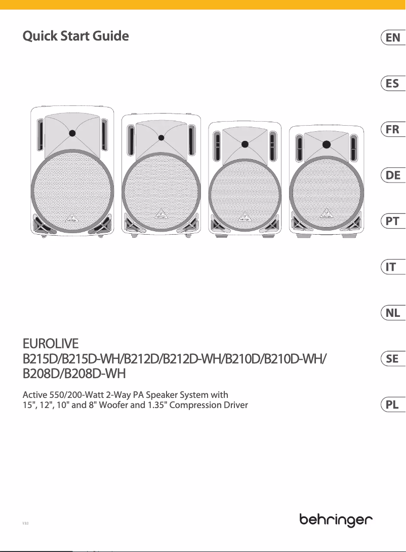 Page n°1 - Guide de démarrage rapide Behringer Eurolive B215D