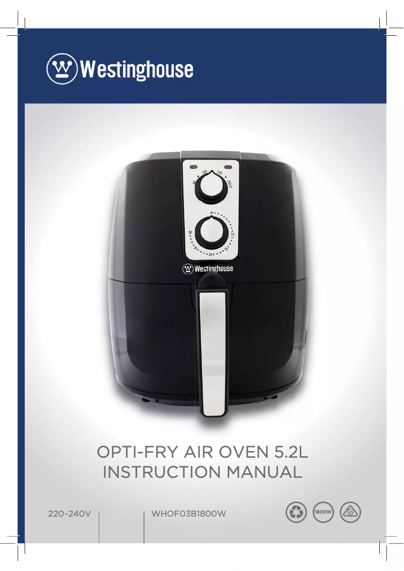 Page 1 of the manual User Manual Westinghouse WHOF03B