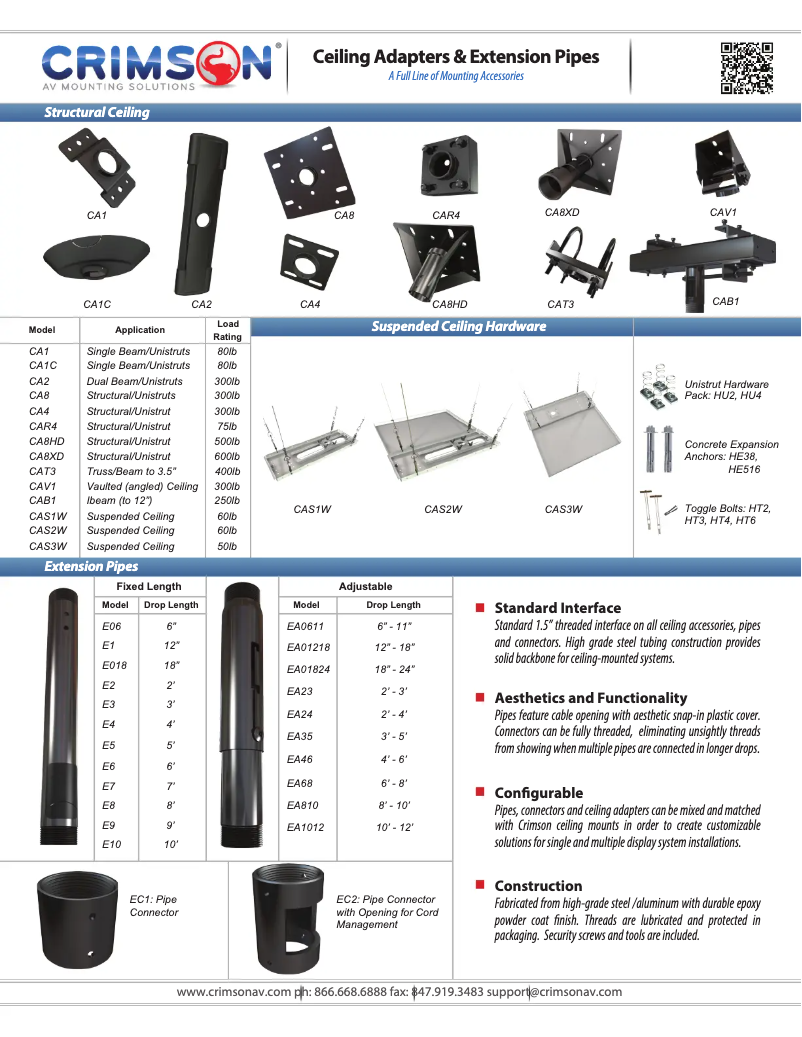 Page 1 de la notice Fiche technique Crimson EA0611B