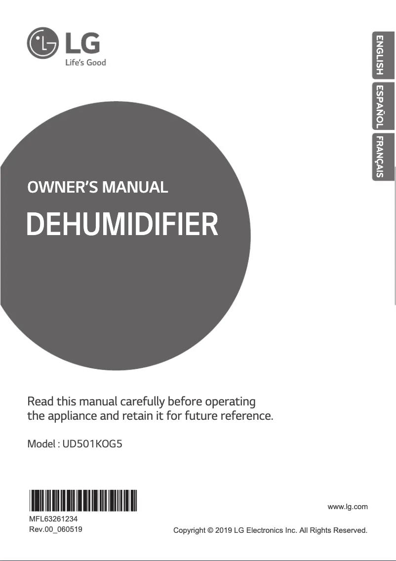 Image de la première page du manuel de l'appareil UD501KOG5