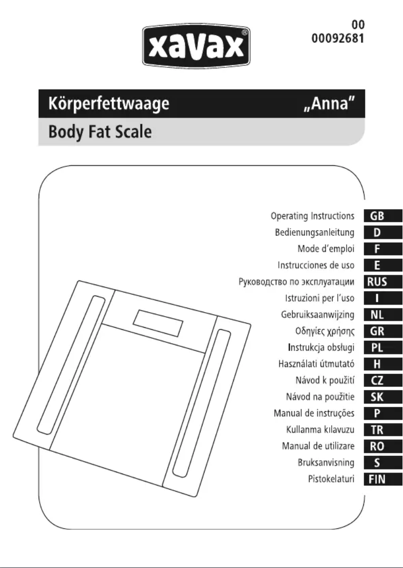 Page 1 de la notice Manuel utilisateur Xavax Anna Våg