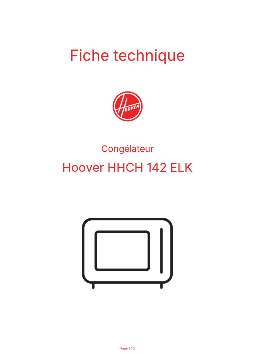 Image de la première page du manuel de l'appareil HHCH 142 ELK