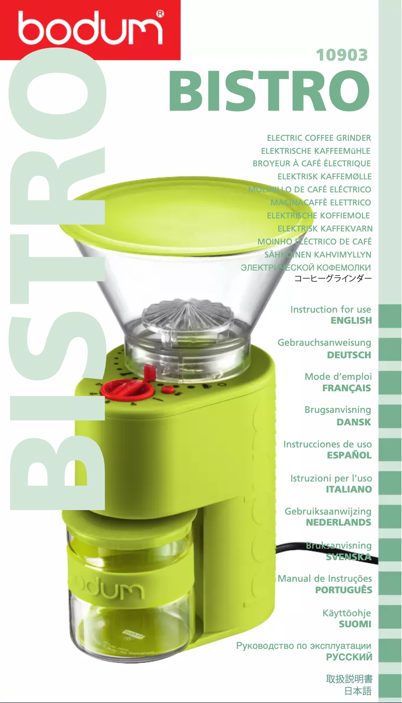 Página 1 del manual Manual de usuario Bodum Bistro Burr