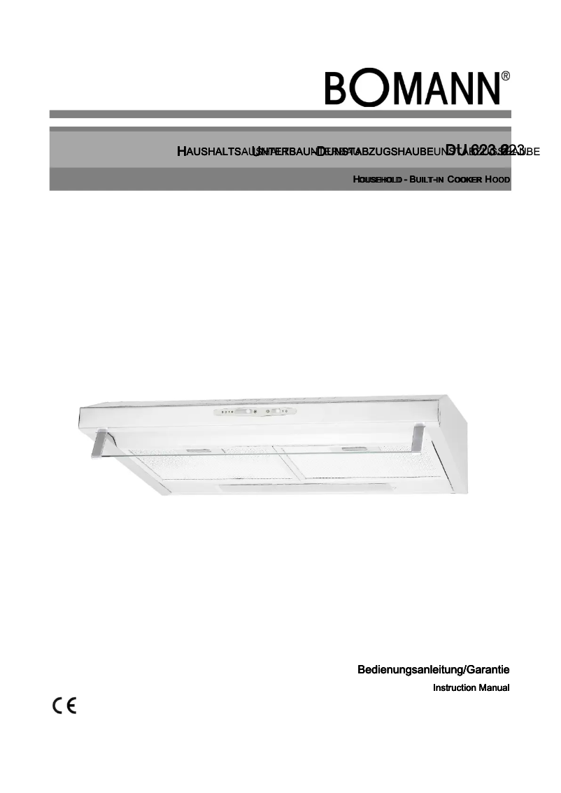 Page n°1 - Manuel utilisateur Bomann DU 623.2