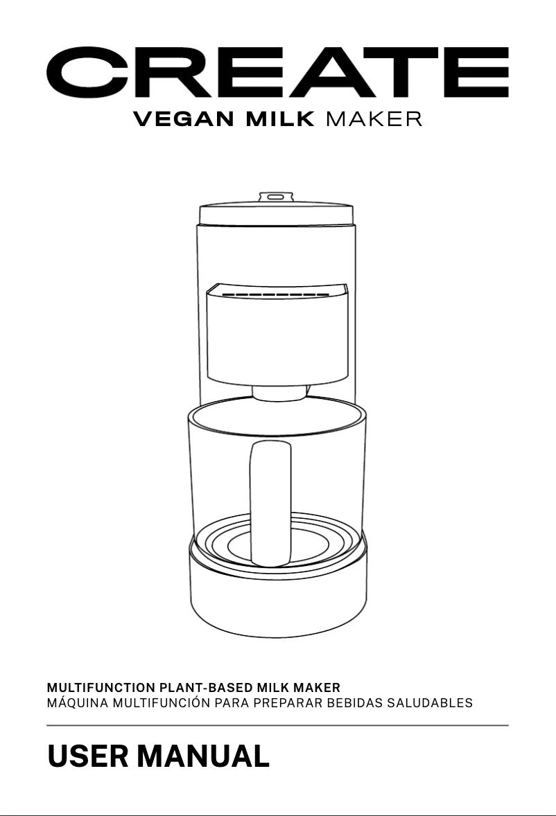 Image de la première page du manuel de l'appareil Vegan Milk Maker