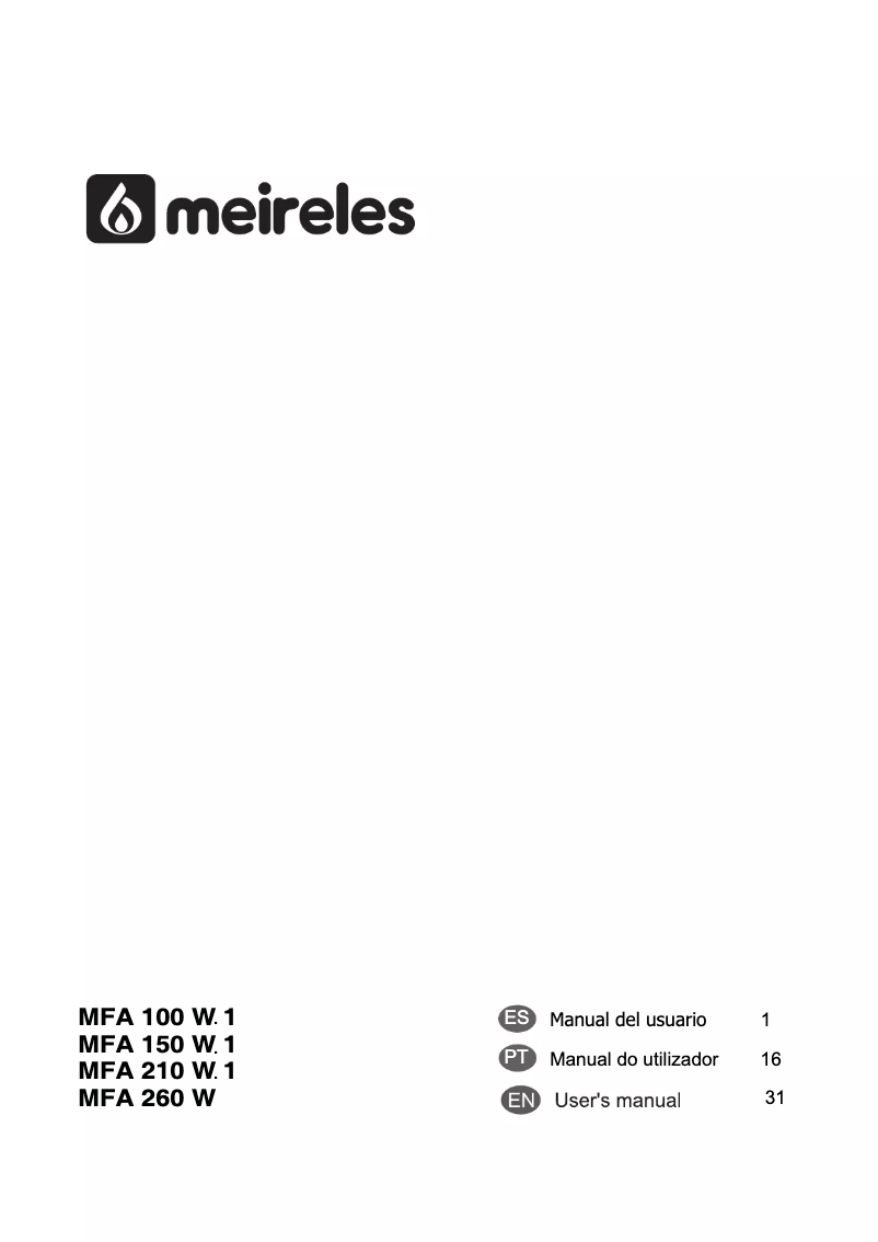 Página 1 del manual Manual de usuario Meireles MFA 150 W.1