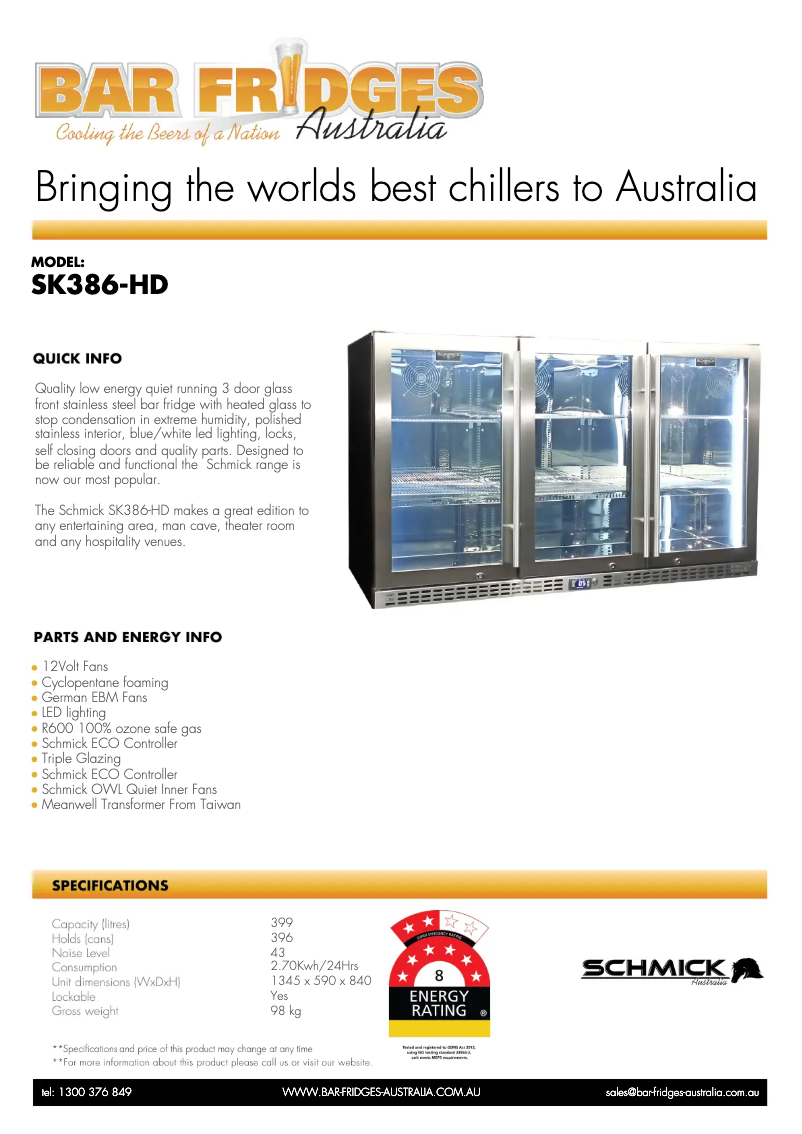 Page n°1 - Fiche technique Schmick SK386-HD