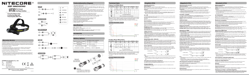 Page 1 de la notice Manuel utilisateur Nitecore UT32