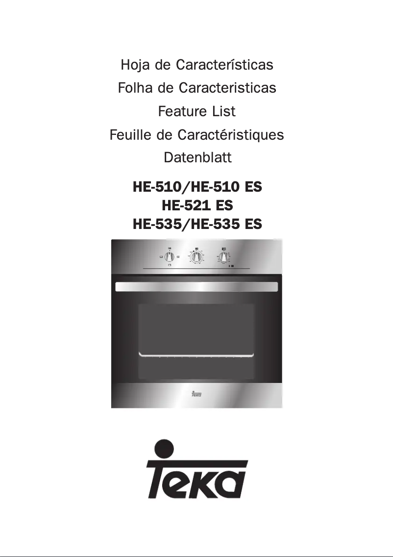 Page 1 de la notice Manuel utilisateur Teka HE-521 ES
