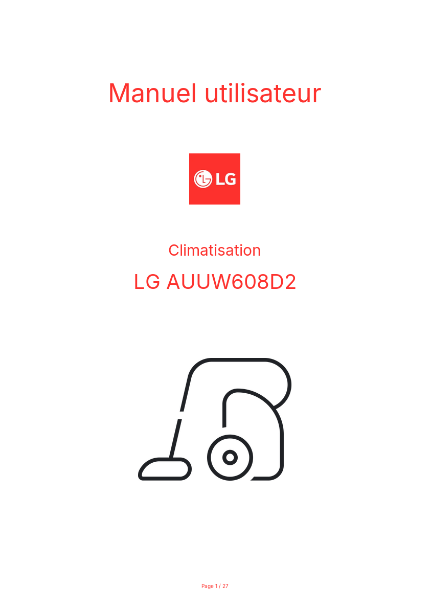 Page n°1 - Manuel utilisateur LG AUUW608D2