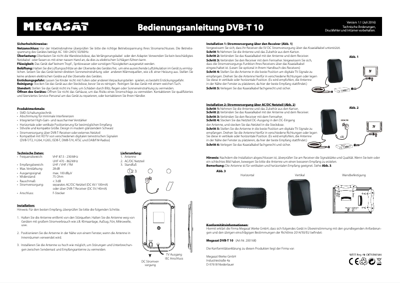 Página 1 del manual Manual de usuario Megasat DVB-T 10