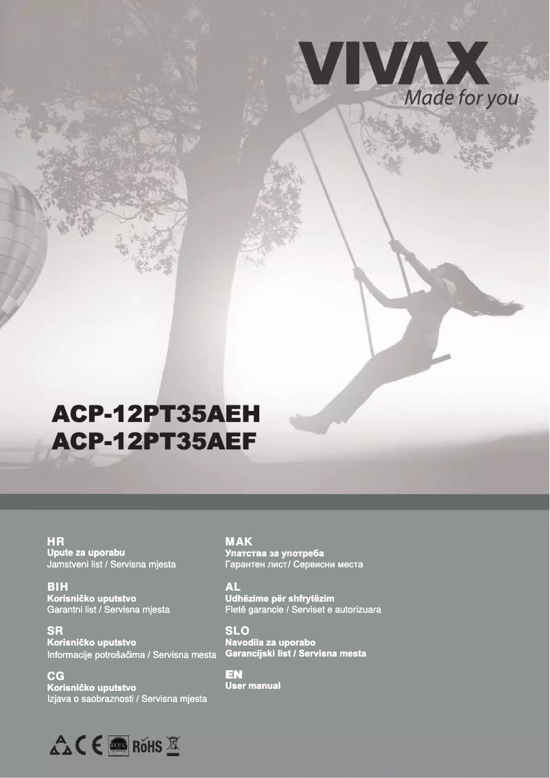 Image de la première page du manuel de l'appareil ACP-12PT35AEHs R290