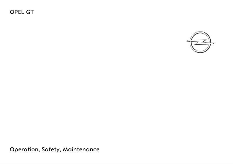 Página 1 del manual Manual de usuario Opel GT (2012)