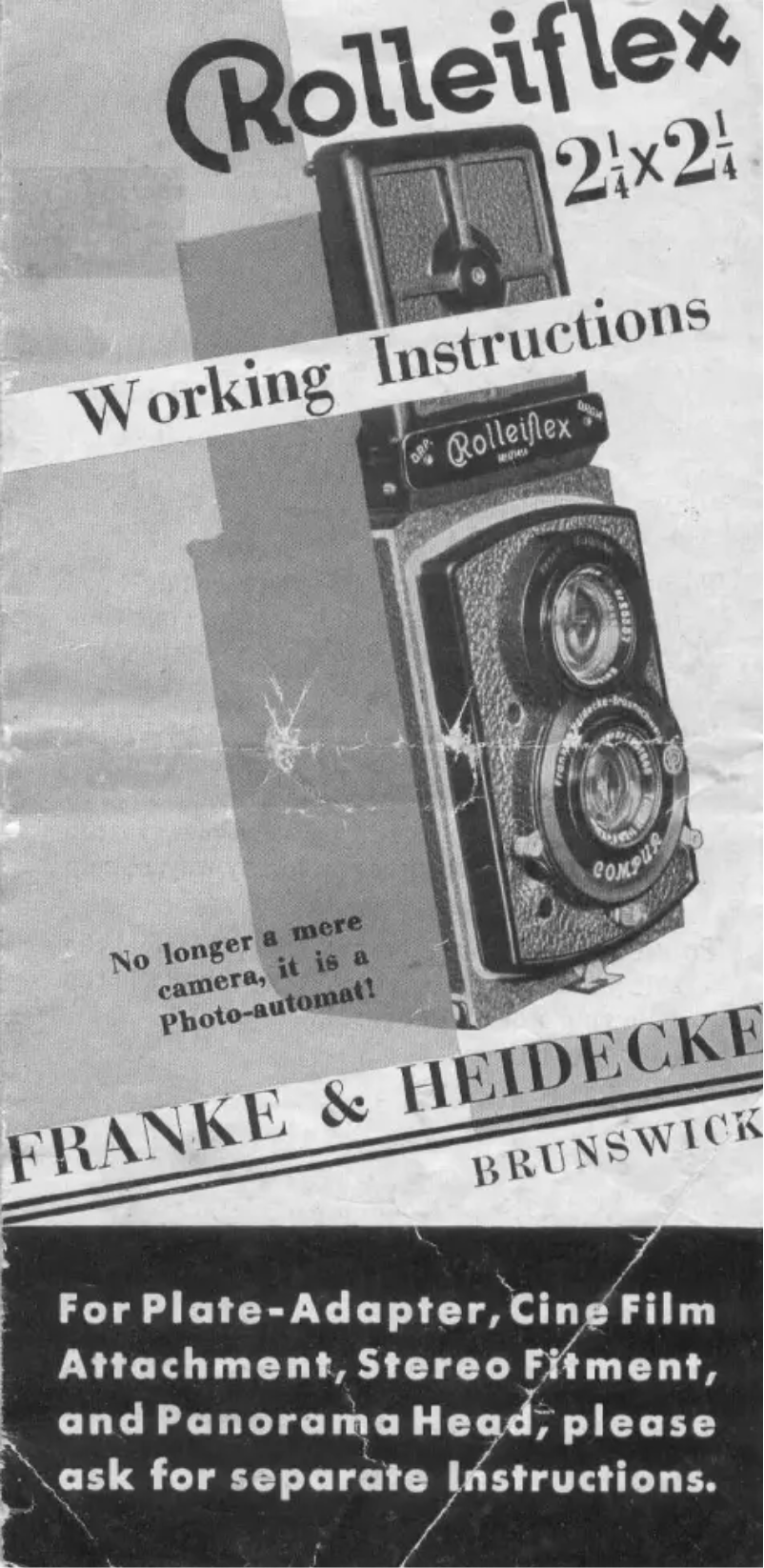 Page 1 de la notice Manuel utilisateur Rollei Rolleiflex 2 1/4 x 2 1/4