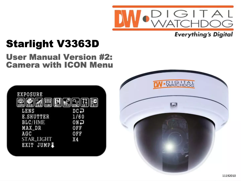 Page n°1 - Manuel utilisateur Digital Watchdog Star-Light DWC-V3363D922