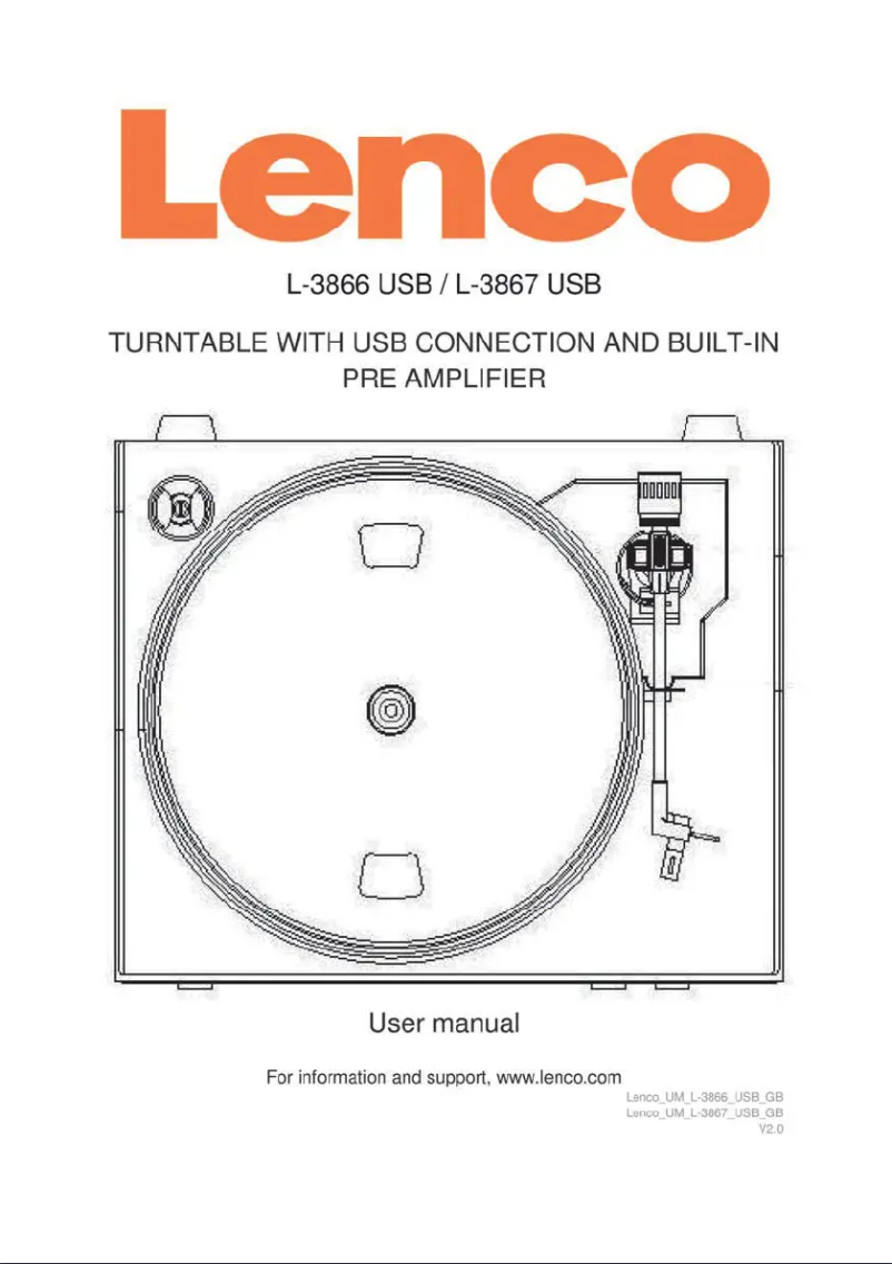 Page n°1 - Manuel utilisateur Lenco L-3866