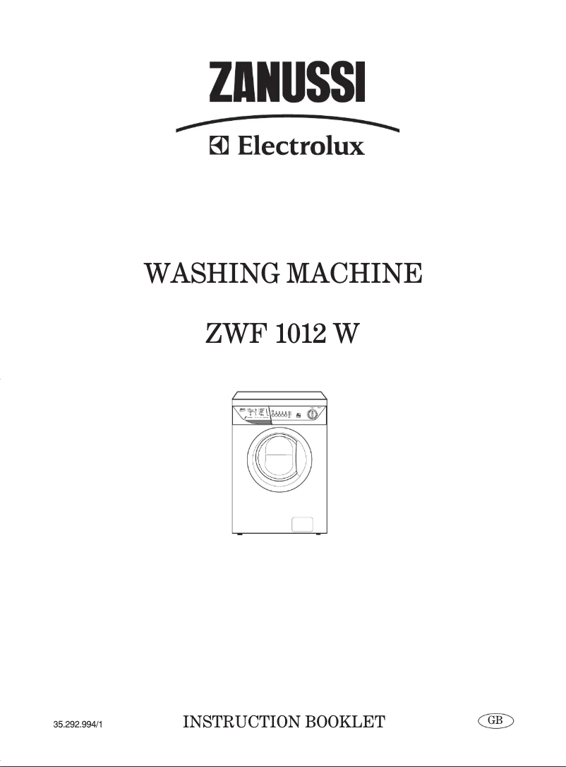 Page 1 de la notice Manuel utilisateur Zanussi ZWF1012W