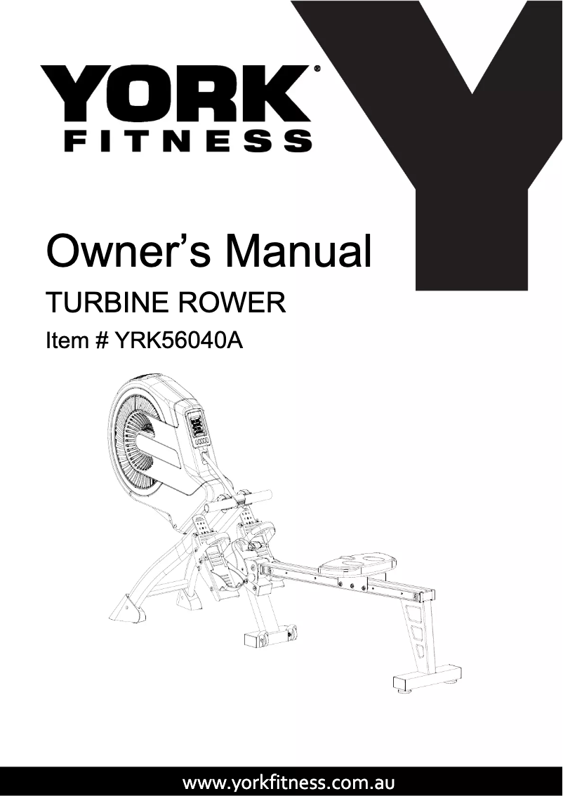 Page n°1 - Manuel utilisateur York Fitness Turbine Rower YRK56040A