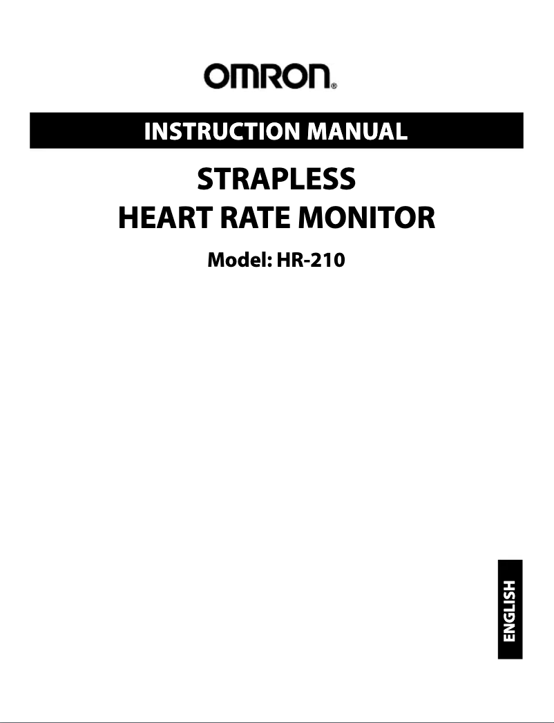 Page n°1 - Manuel utilisateur Omron HR-210