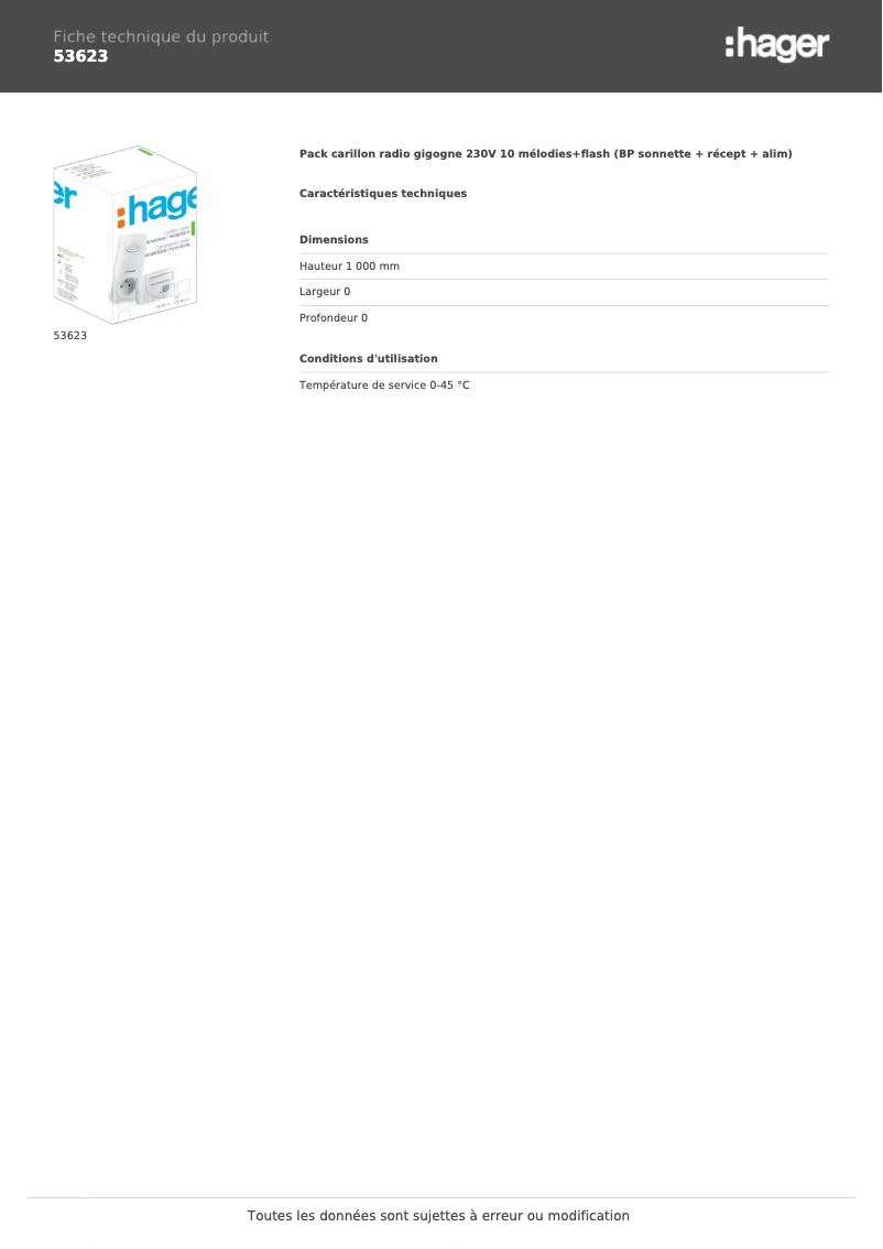 Image de la première page du manuel de l'appareil 53623