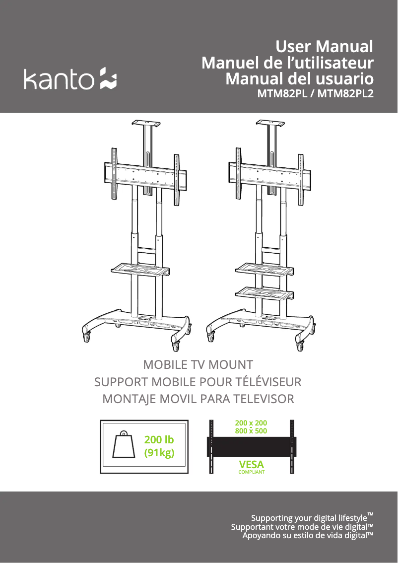 Page 1 de la notice Manuel utilisateur Kanto MTM82PL