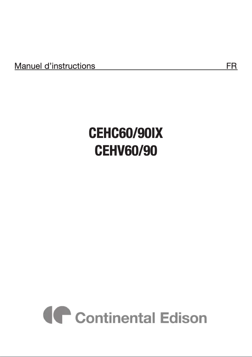 Page n°1 - Manuel utilisateur Continental Edison CEHV60