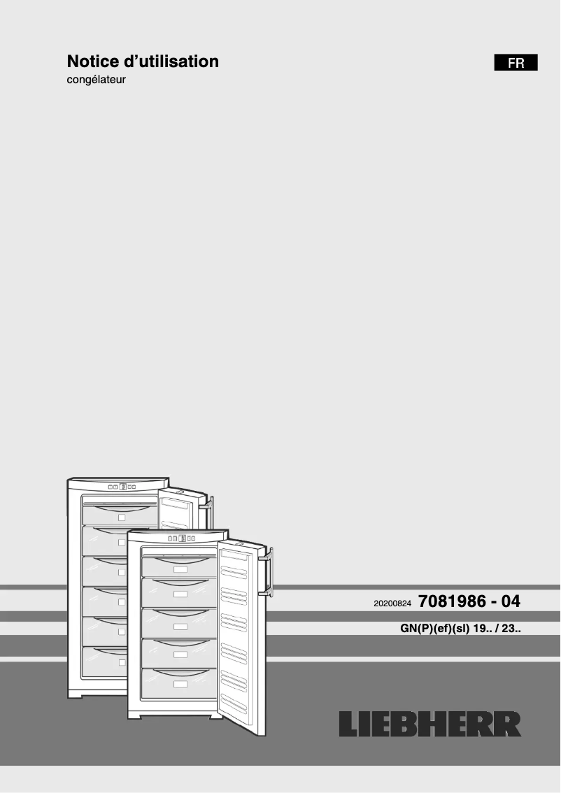 Page 1 de la notice Manuel utilisateur Liebherr GNP 2313 Comfort NoFrost