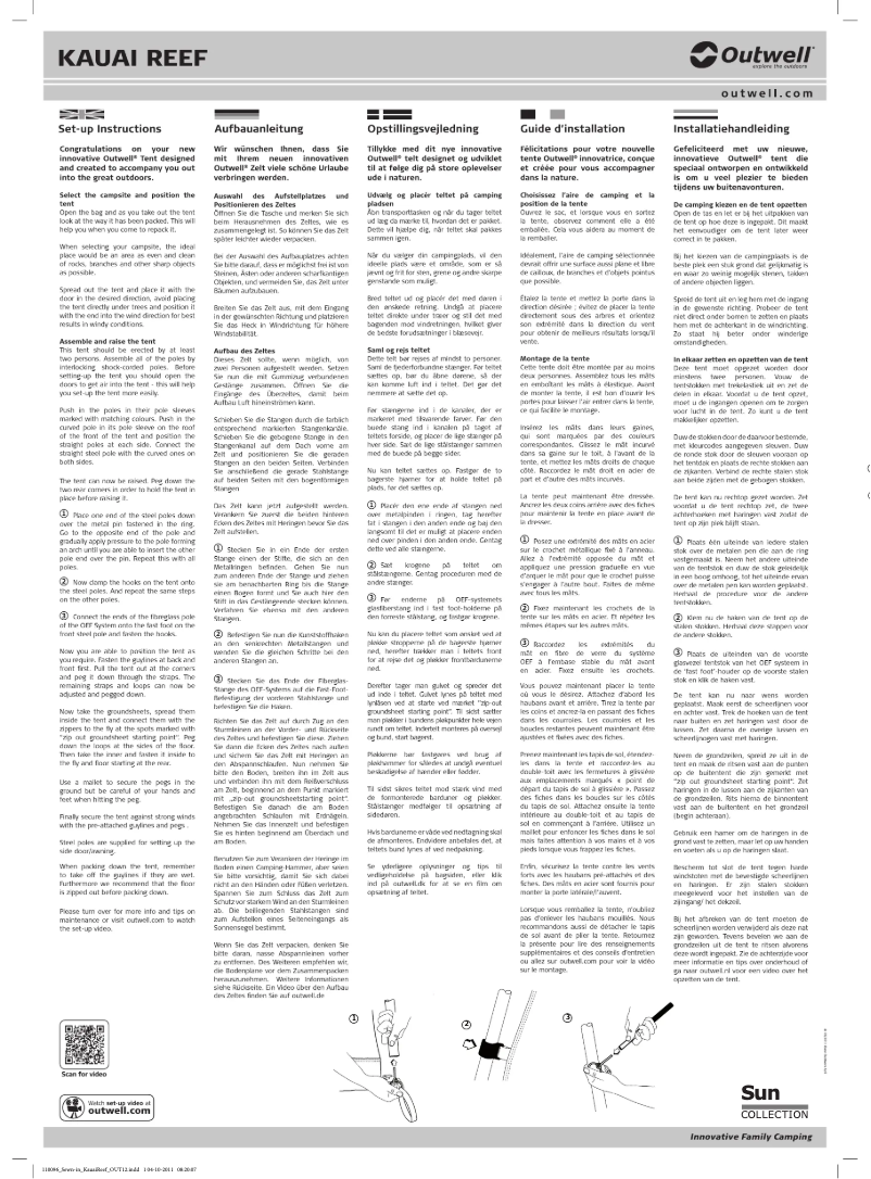 Page 1 de la notice Manuel utilisateur Outwell Sun Kauai Reef