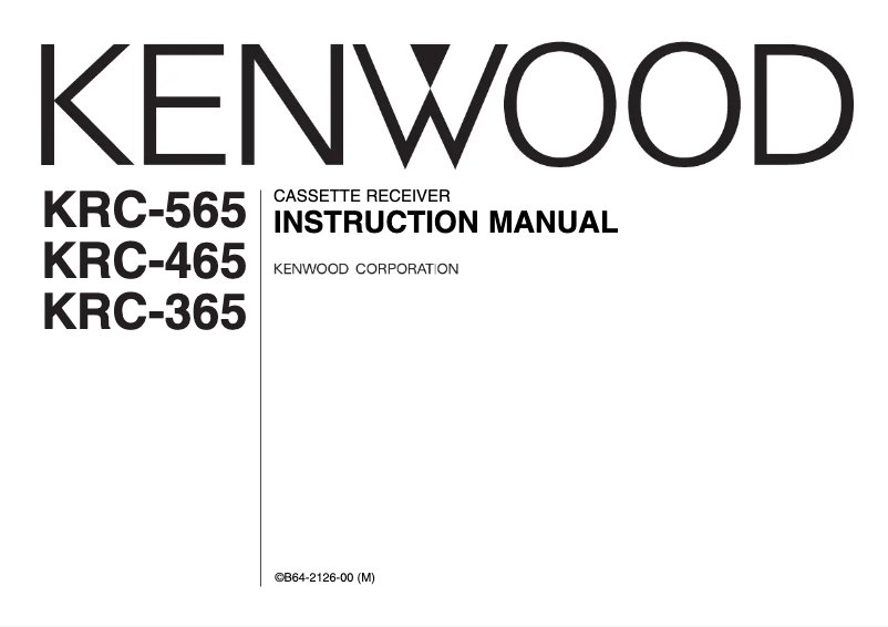 Page 1 de la notice Manuel utilisateur Kenwood KRC-565