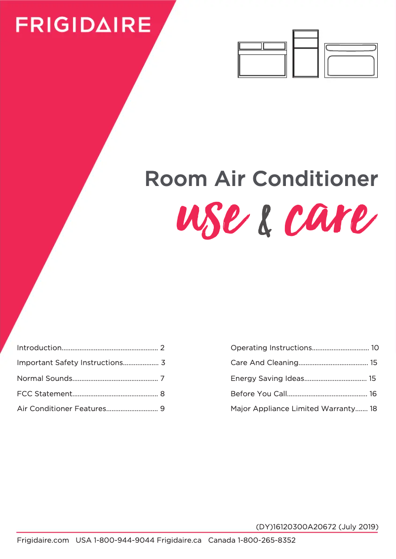 Page n°1 - Manuel utilisateur Frigidaire FHTW123WA1