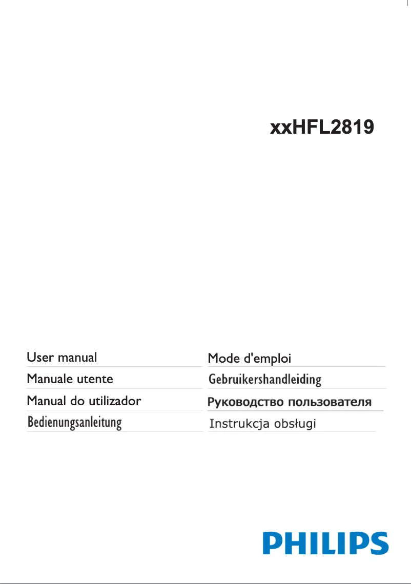 Page 1 of the manual Instruction Manual Philips 19HFL2819P