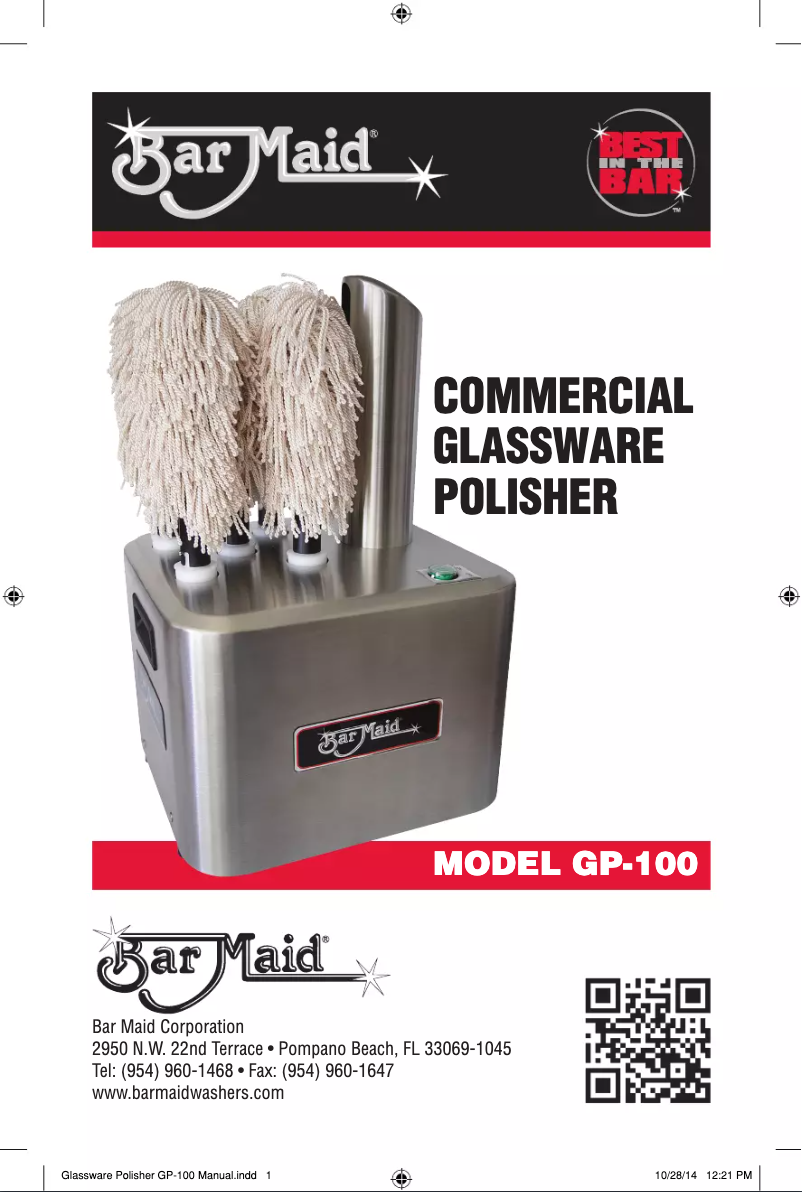 Page 1 de la notice Manuel utilisateur Bar Maid GP-100