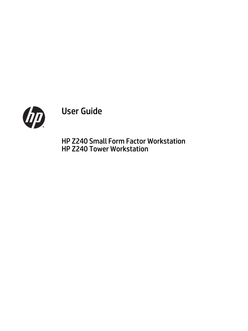 Page n°1 - Manuel utilisateur HP Z240 SFF