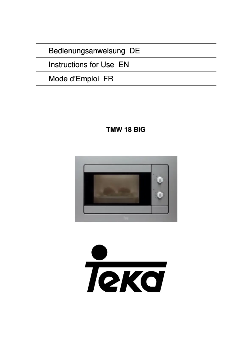 Image de la première page du manuel de l'appareil TMW 18 BIG