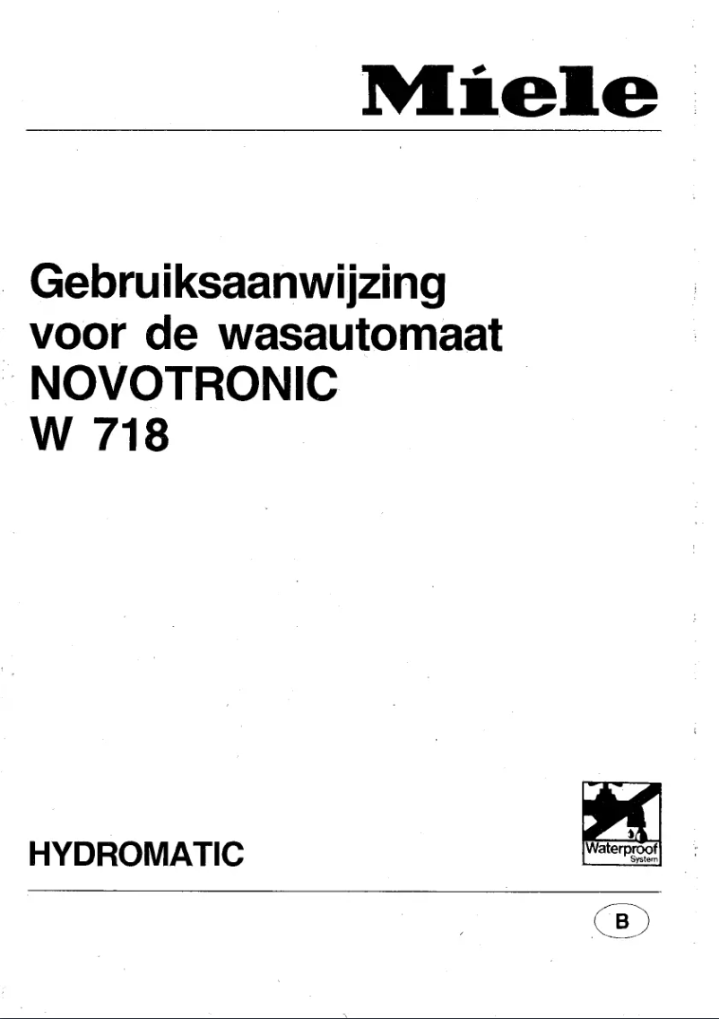 Page n°1 - Manuel utilisateur Miele Novotronic W 718