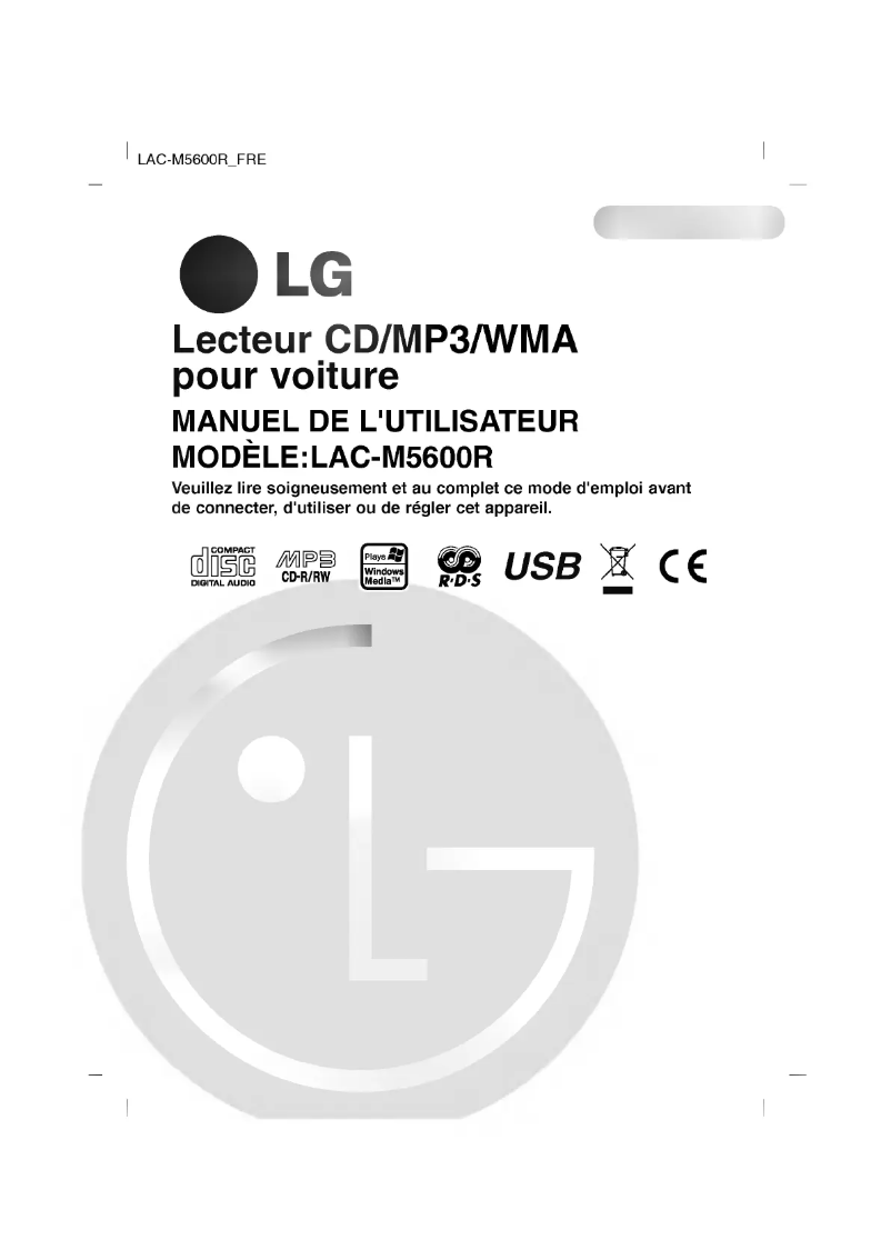 Page 1 de la notice Manuel utilisateur LG LAC-M5600R