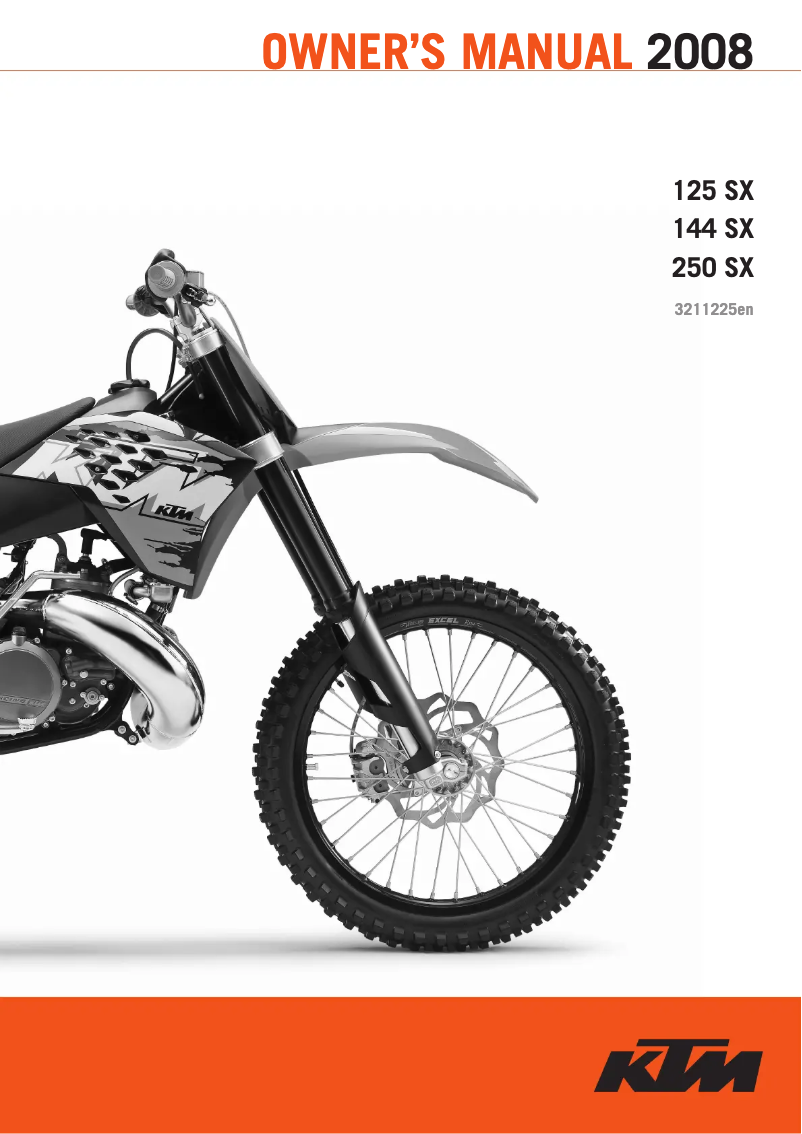 Page n°1 - Manuel utilisateur KTM 144 SX (2008)