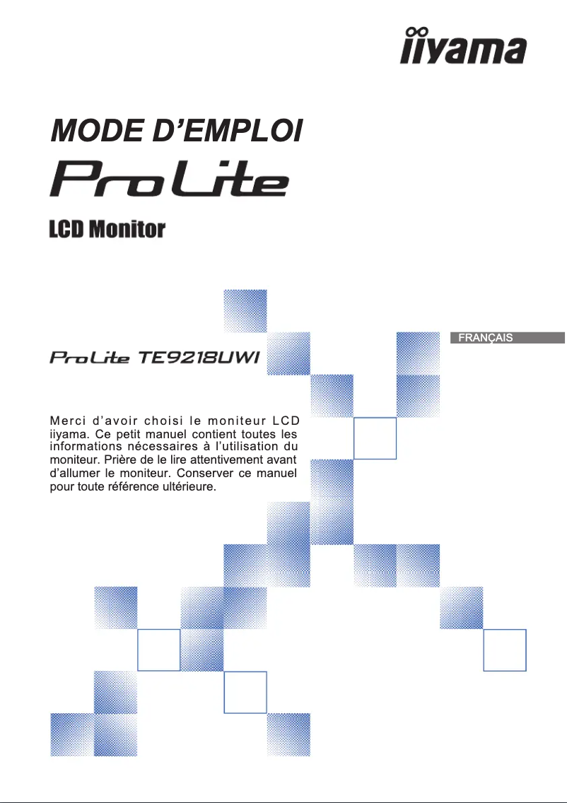 Page n°1 - Manuel utilisateur Iiyama ProLite TE9218UWI