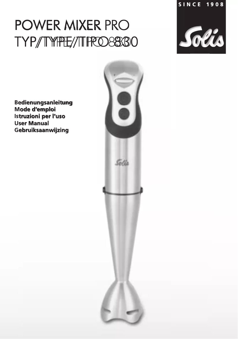 Page n°1 - Manuel utilisateur Solis Power Mixer Pro 830